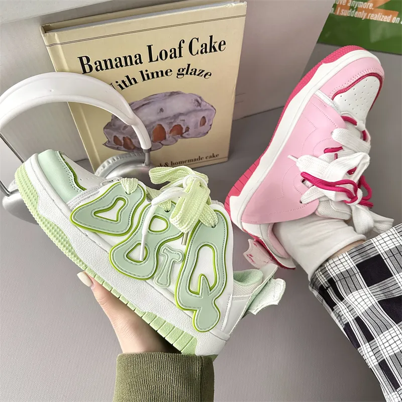 NANJIREN Slip Resistant Cushioning, Abrasion Resistant, Breathable, Height Increasing Low Top Skateboard Shoes Women's-23