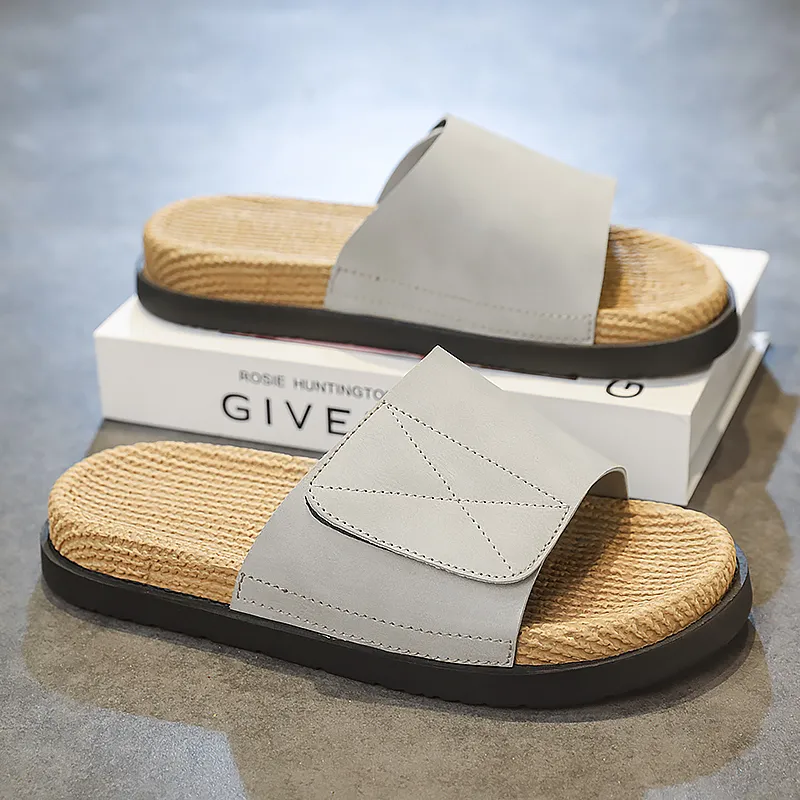 NANJIREN Slide Slippers Men Black/Sand/Yellow-4