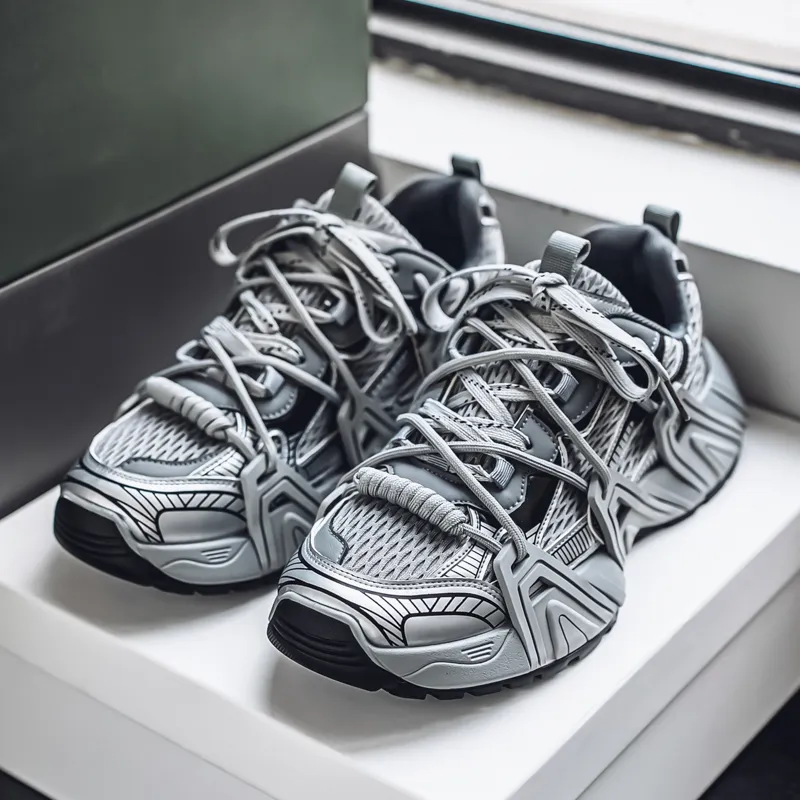 NANJIREN Shock Absorbers With Slip Resistant And Abrasion Resistant Properties Low Top Chunky Sneakers Men's-2