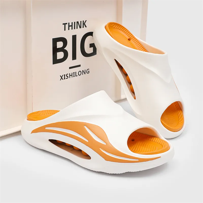 NANJIREN Slide Slippers Unisex Black White/White Black/White Green/White Orange/Black Orange/Black Purple-18