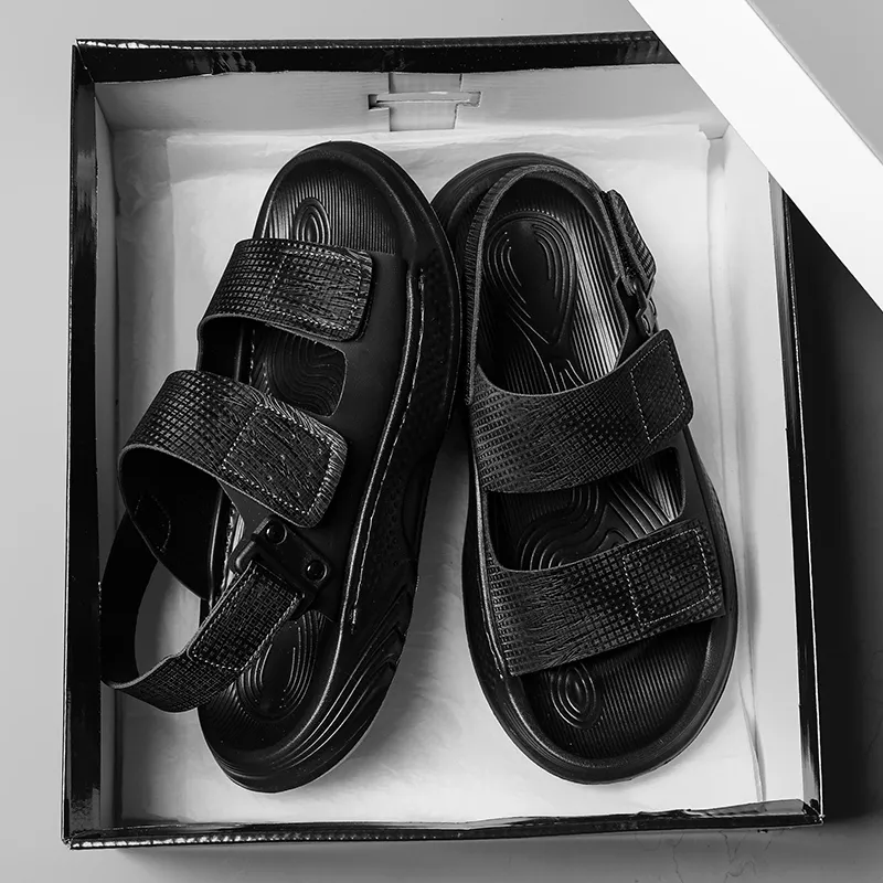 NANJIREN Beach Sandals Men Black/Green-1