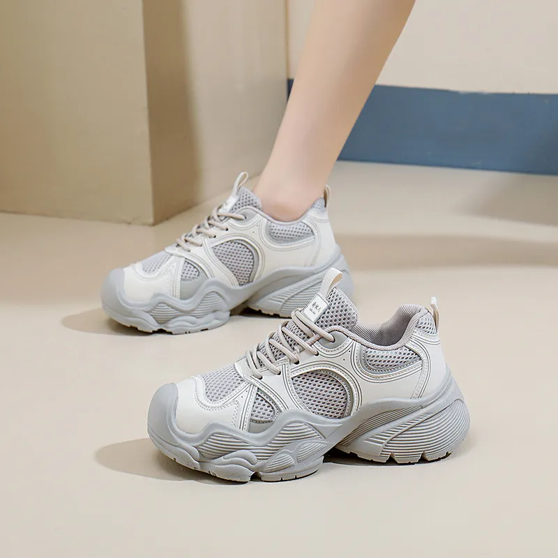 NANJIREN Cushioning Wear Resistant Low Top Chunky Sneakers Women's-14