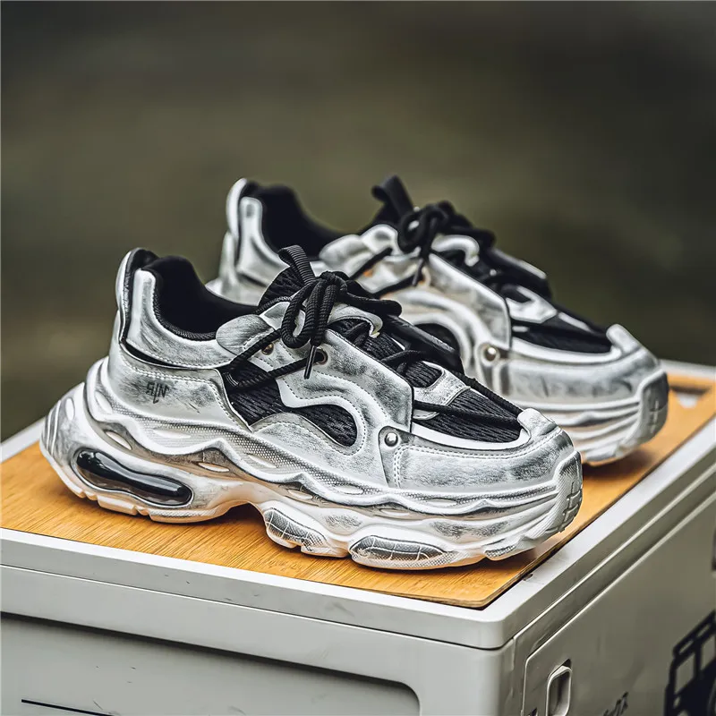 NANJIREN Wear Resistant Height Increasing Low Top Chunky Sneakers Men's-6
