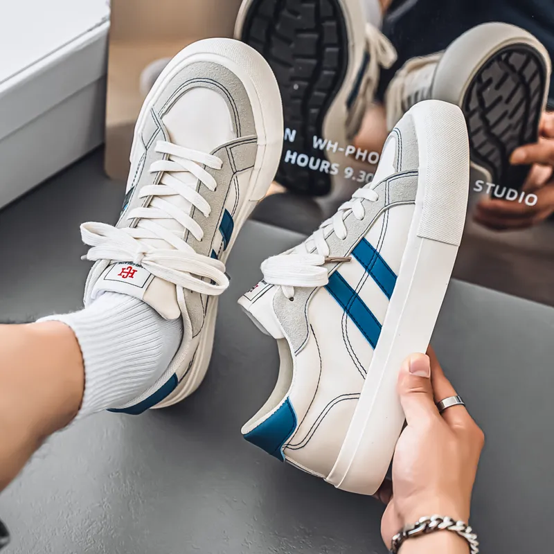 NANJIREN Slip Resistant Shock Absorbers With Abrasion Resistant Properties Low Top Skateboard Shoes Men's-2