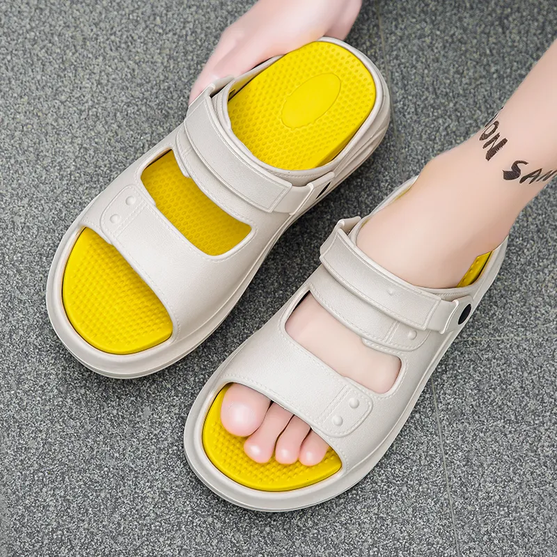 NANJIREN Beach Sandals Men White/Khaki/Navy Blue-6