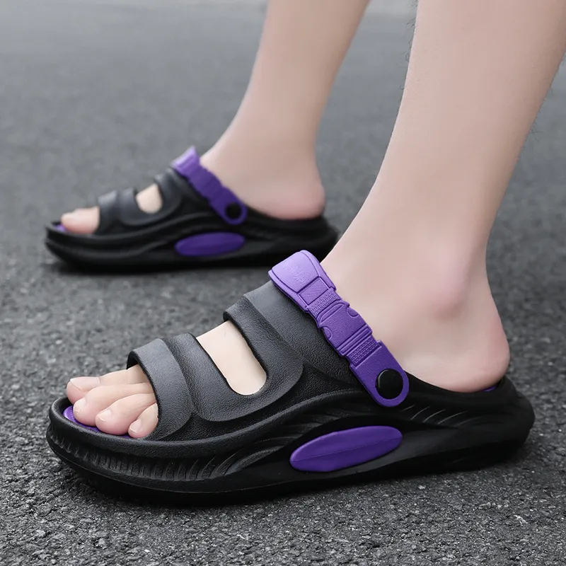 NANJIREN Beach Sandals Men Black Gray/Black Purple/White Gray/Olive Green-8