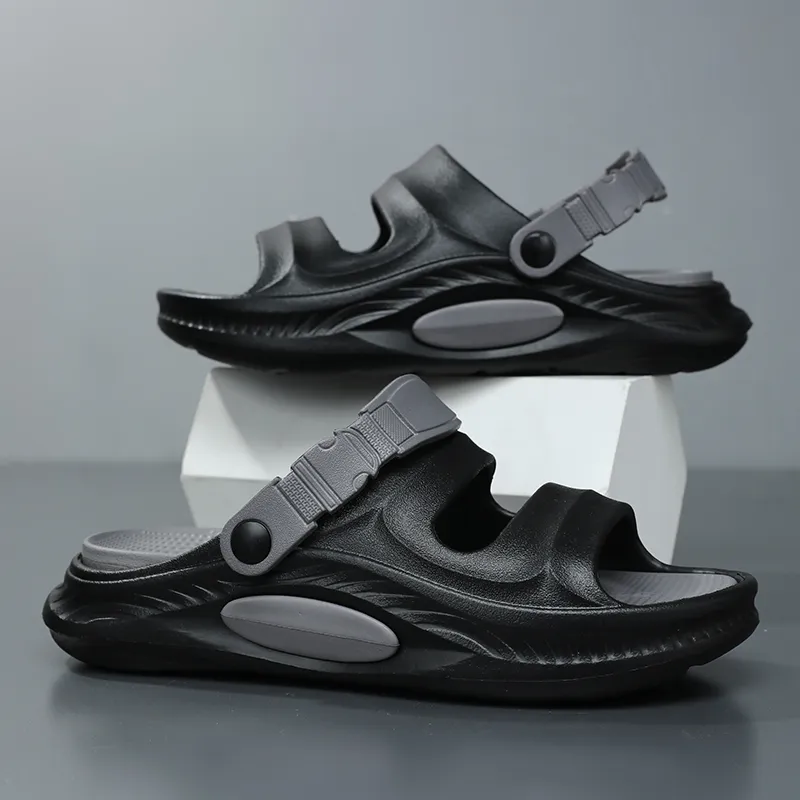 NANJIREN Beach Sandals Men Black Gray/Black Purple/White Gray/Olive Green-4