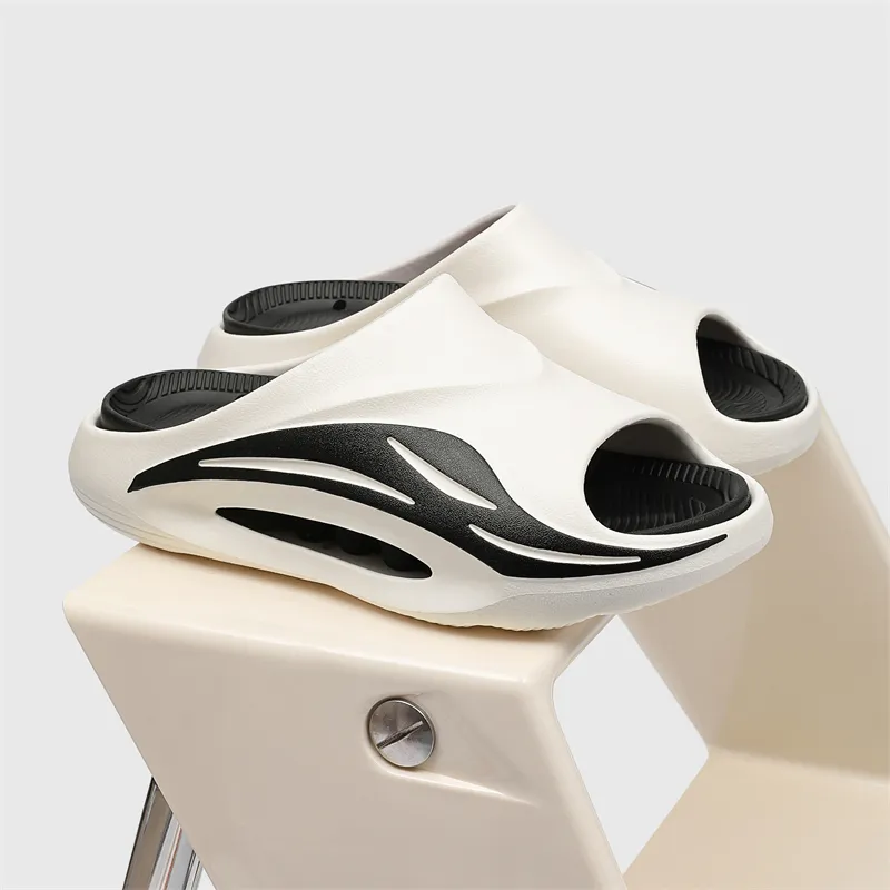 NANJIREN Slide Slippers Unisex Black White/White Black/White Green/White Orange/Black Orange/Black Purple-2