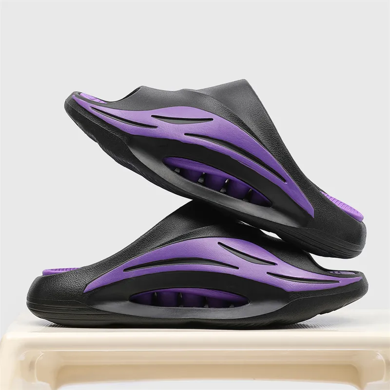 NANJIREN Slide Slippers Unisex Black White/White Black/White Green/White Orange/Black Orange/Black Purple-26