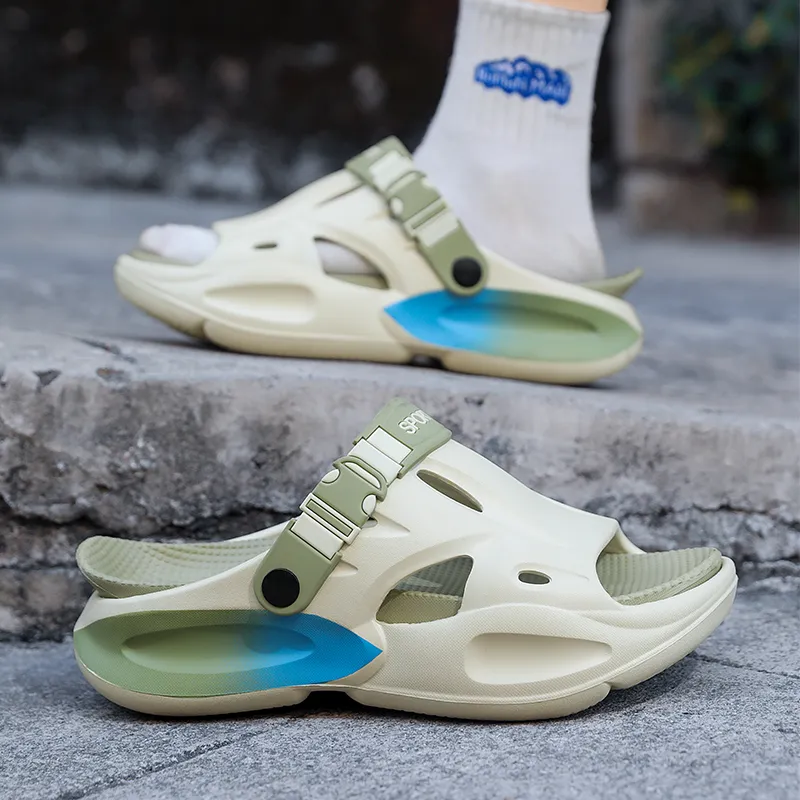 NANJIREN Beach Sandals Men White Blue/White Green/Mint Green/Gray Black/Black Orange-24