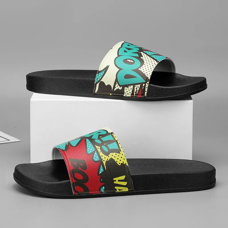 NANJIREN EVA Graffiti Slide Slippers Unisex-1