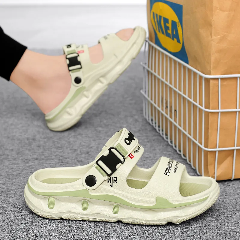 NANJIREN Beach Sandals Unisex White Blue/Beige Brown/Matcha Green/Black Orange-7