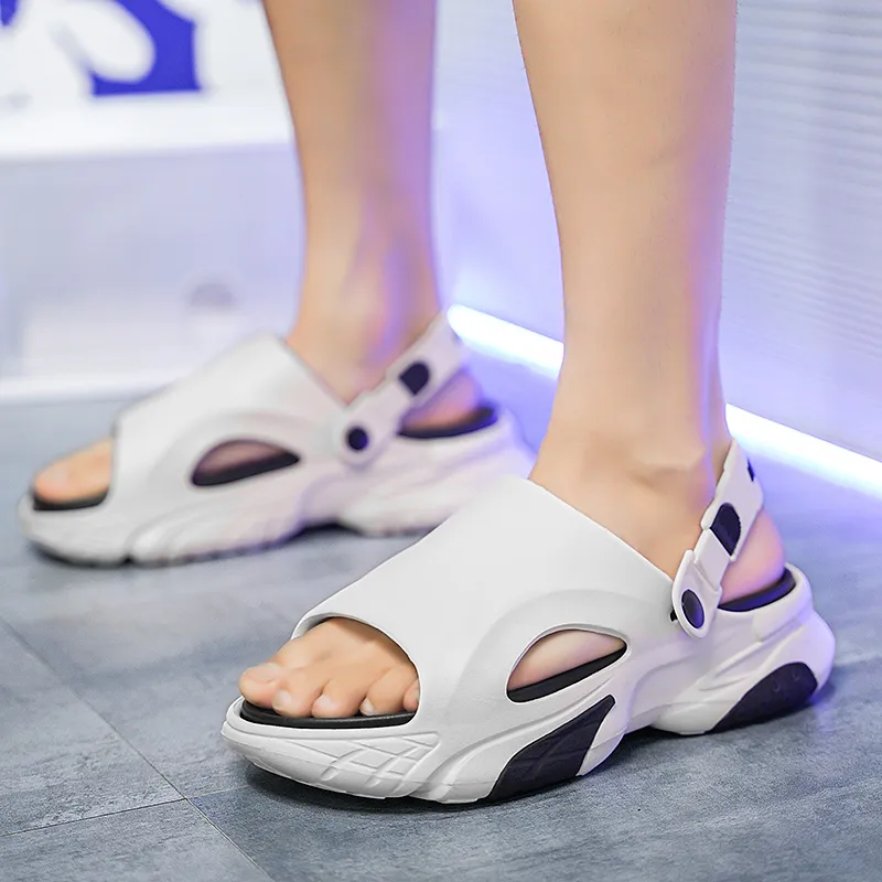 NANJIREN Beach Sandals Men White Black/Black White/White Green/Beige Brown-7