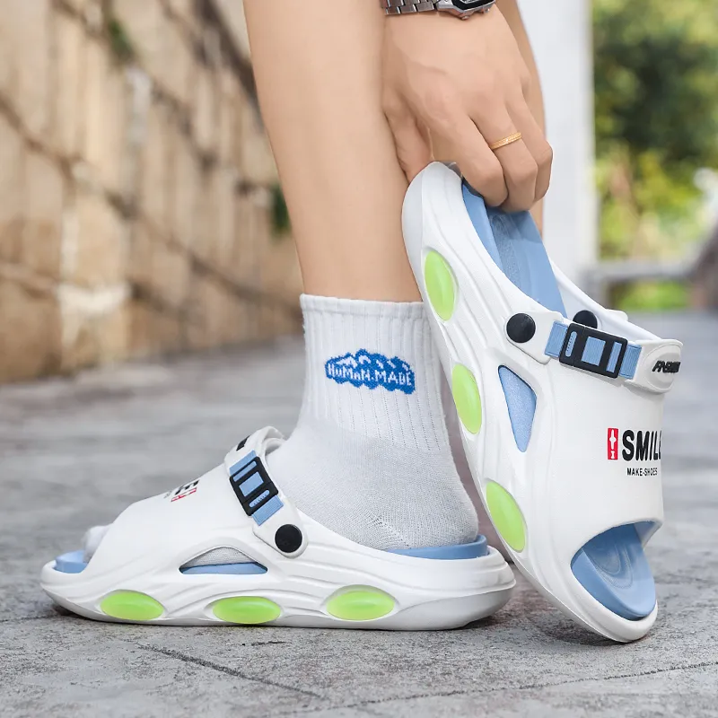 NANJIREN Beach Sandals Men White/Blue/Black/Gray/Mint Green/Beige Brown-2