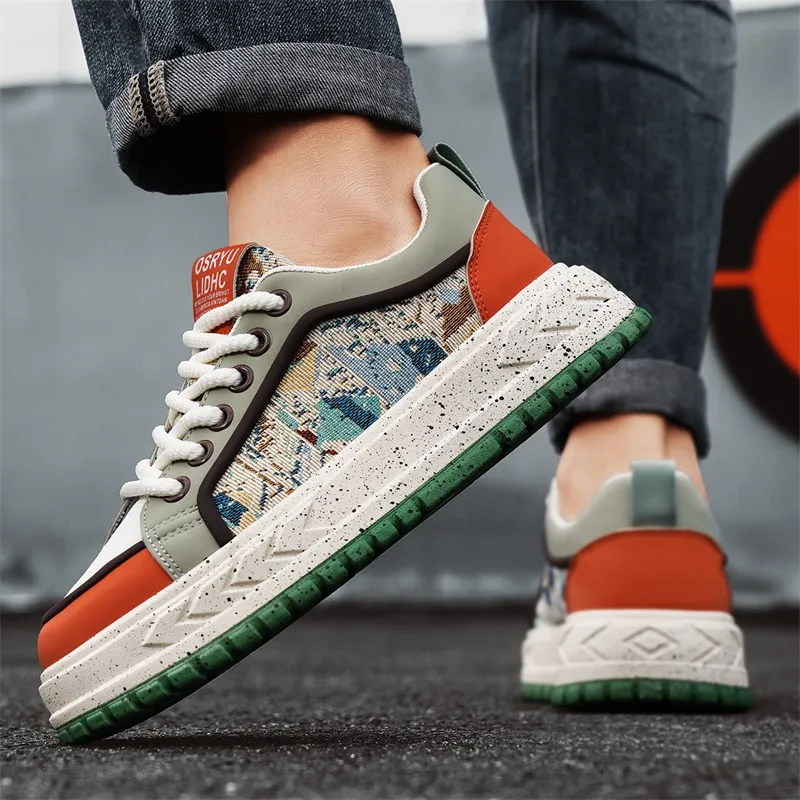 NANJIREN Slip Resistant Shock Absorbers With Abrasion Resistant Properties Low Top Skateboard Shoes Men's-13