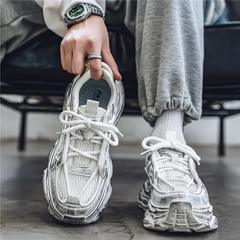 NANJIREN Wear Resistant Height Increasing Low Top Chunky Sneakers Men's-13