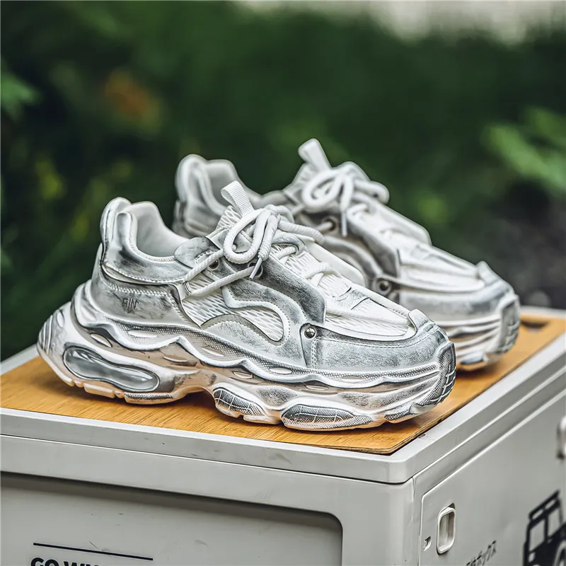 NANJIREN Wear Resistant Height Increasing Low Top Chunky Sneakers Men's-11