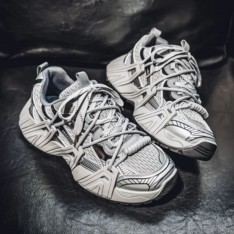 NANJIREN Shock Absorbers With Slip Resistant And Abrasion Resistant Properties Low Top Chunky Sneakers Men's-4