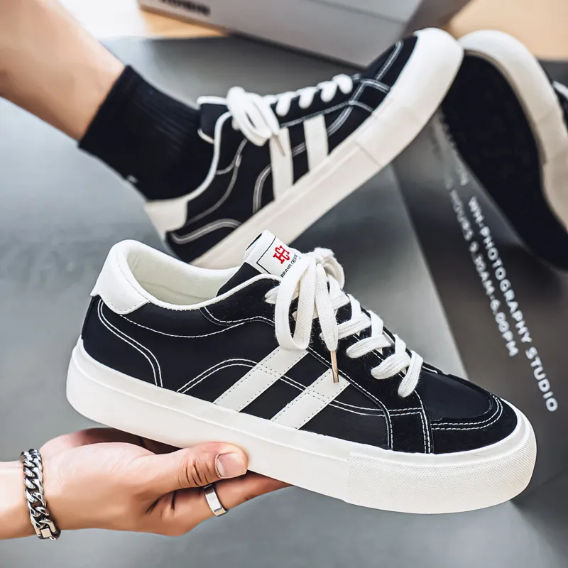 NANJIREN Slip Resistant Shock Absorbers With Abrasion Resistant Properties Low Top Skateboard Shoes Men's-7
