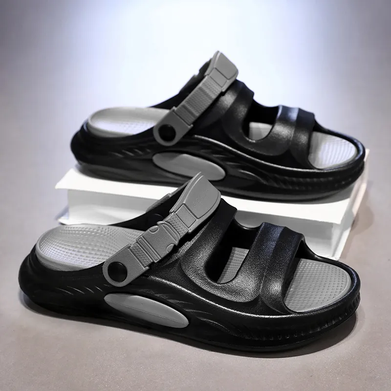 NANJIREN Beach Sandals Men Black Gray/Black Purple/White Gray/Olive Green-1
