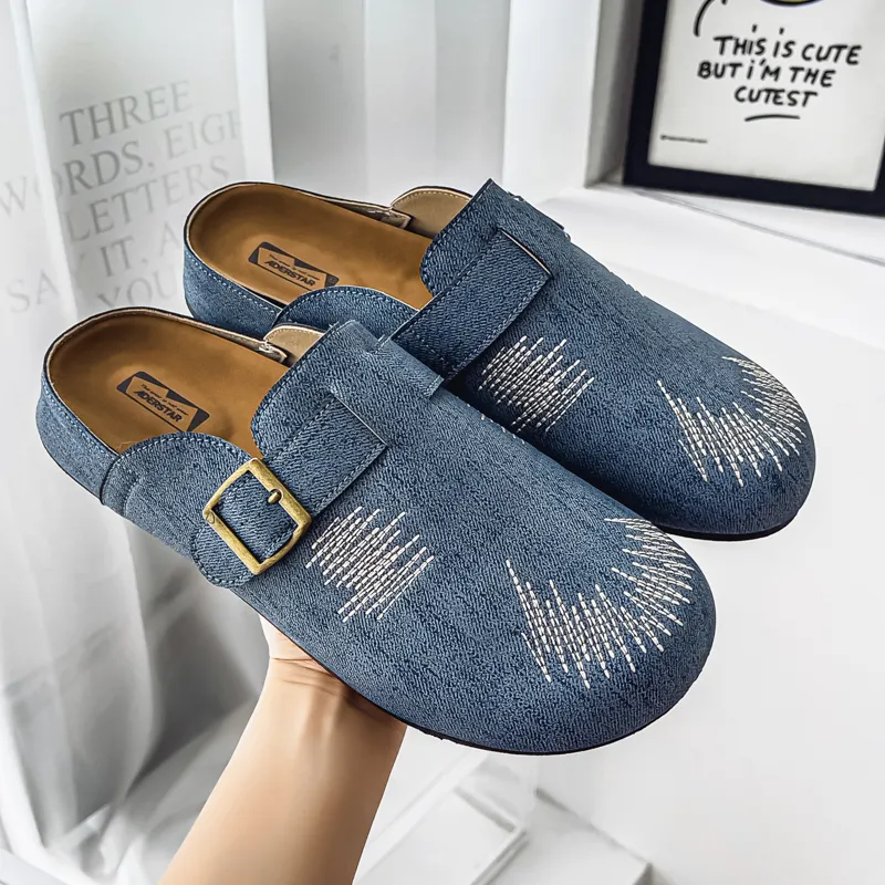 NANJIREN Quiet Abrasion Resistant Slip Resistant Closed Toe Slippers Men's-3