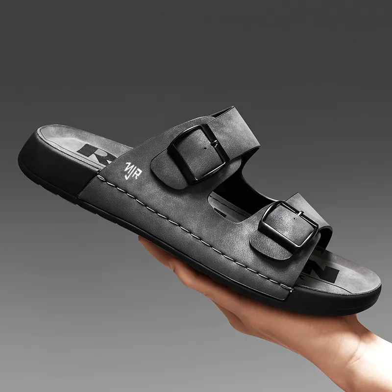 NANJIREN Slide Slippers Men Khaki/Gray-4