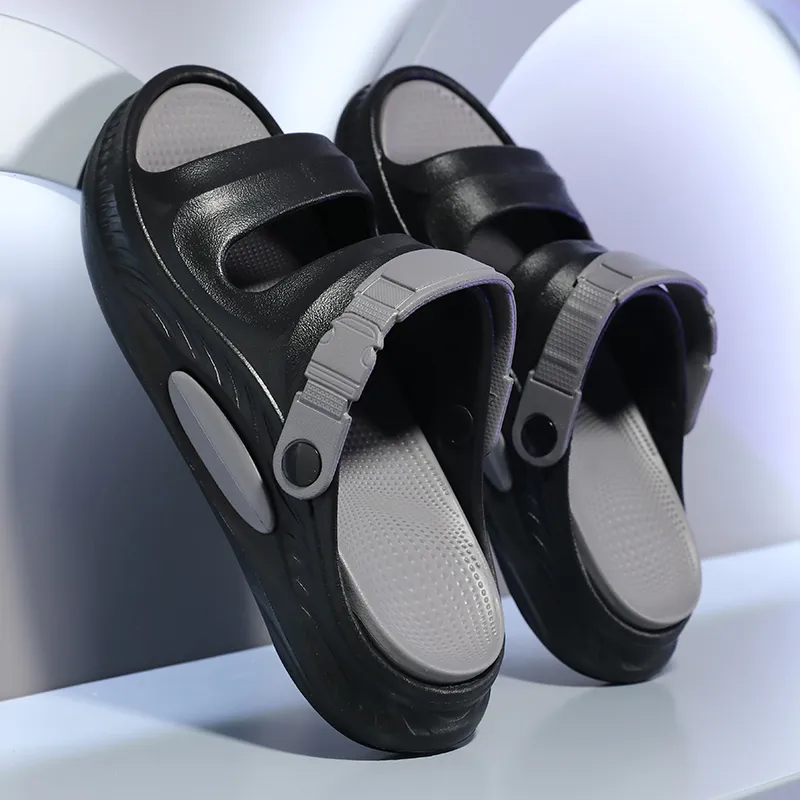 NANJIREN Beach Sandals Men Black Gray/Black Purple/White Gray/Olive Green-2