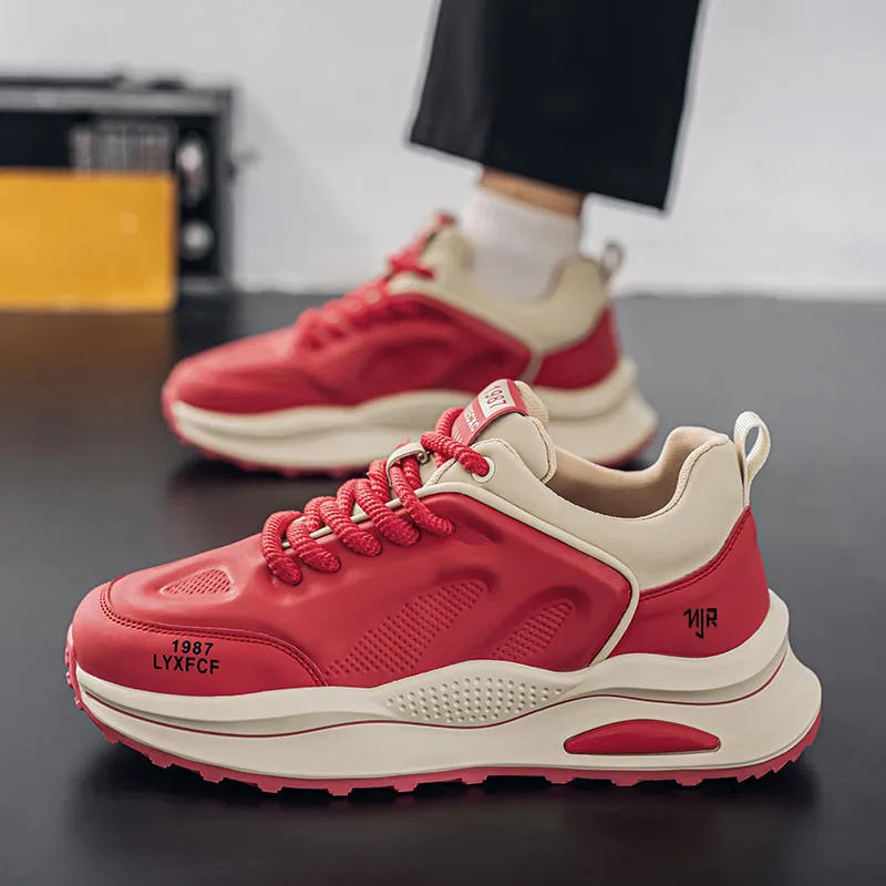 NANJIREN Anti Slip And Wear Resistant Height Increasing Low Top Casual Shoes Men's-2