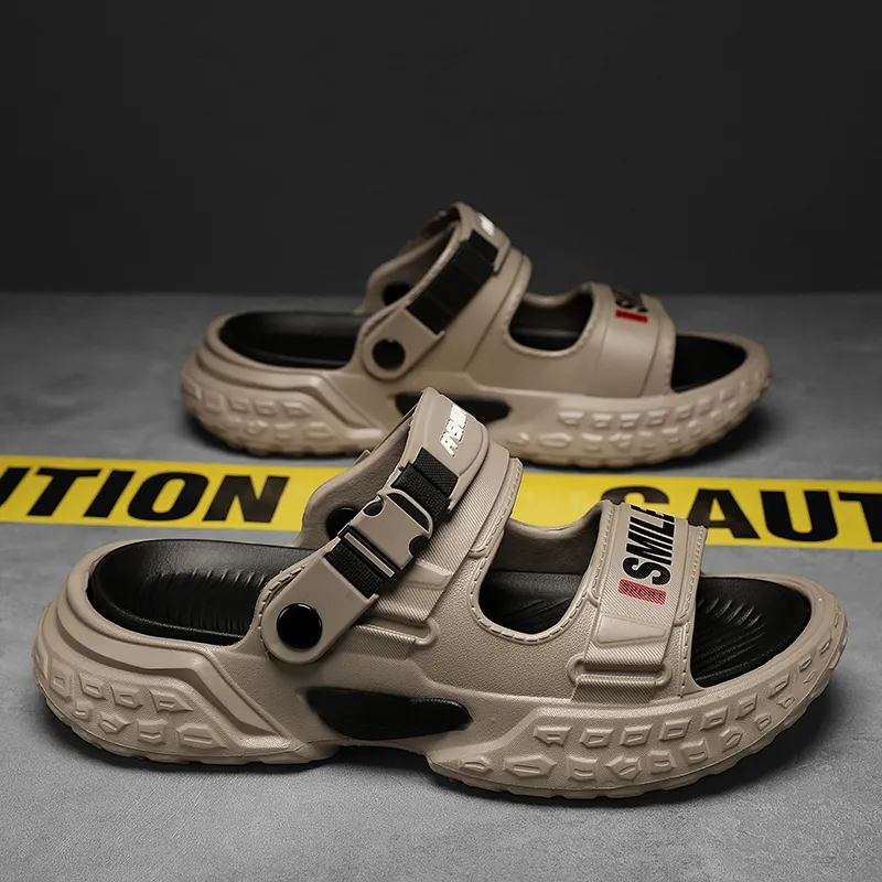 NANJIREN Beach Sandals Men Black Purple/Black Orange/Khaki Black-11
