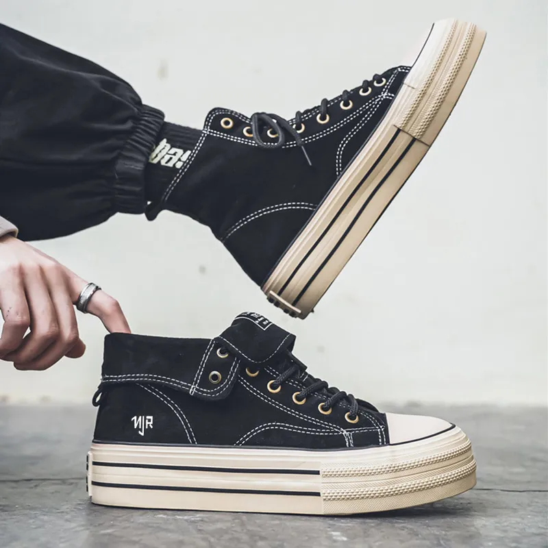 NANJIREN Anti Slip And Wear Resistant Height Increasing High Top Canvas Shoes Unisex Box-8