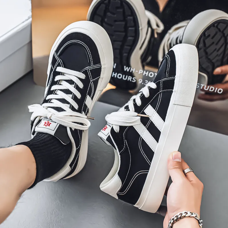 NANJIREN Slip Resistant Shock Absorbers With Abrasion Resistant Properties Low Top Skateboard Shoes Men's-6