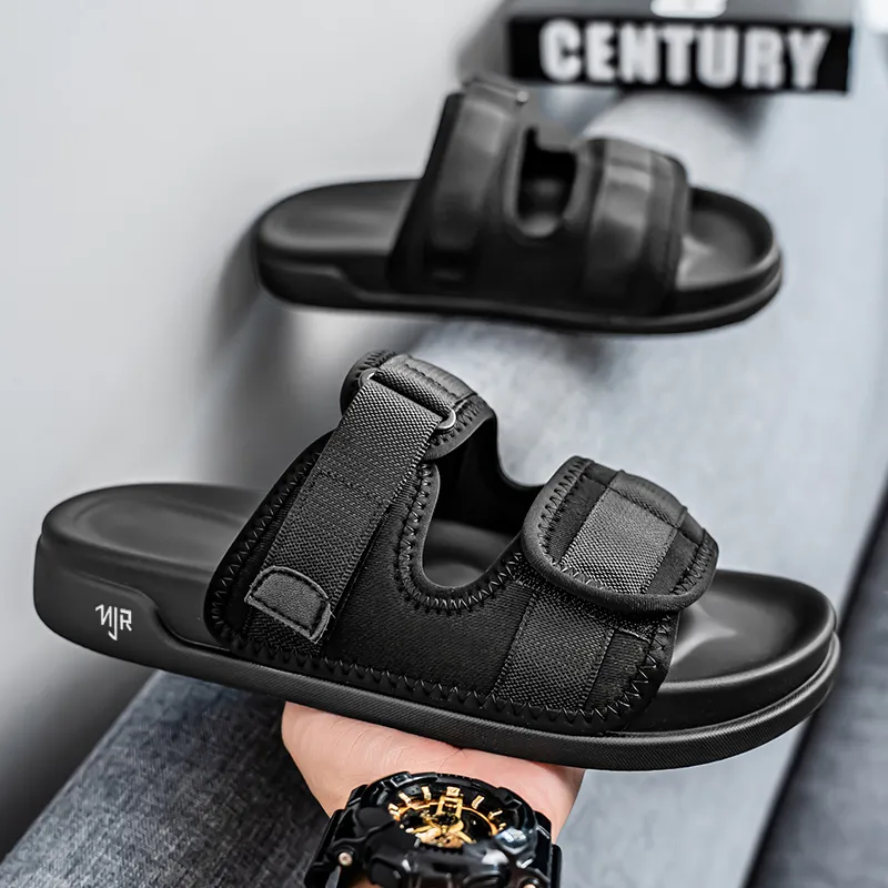 NANJIREN Slide Slippers Men Black-1