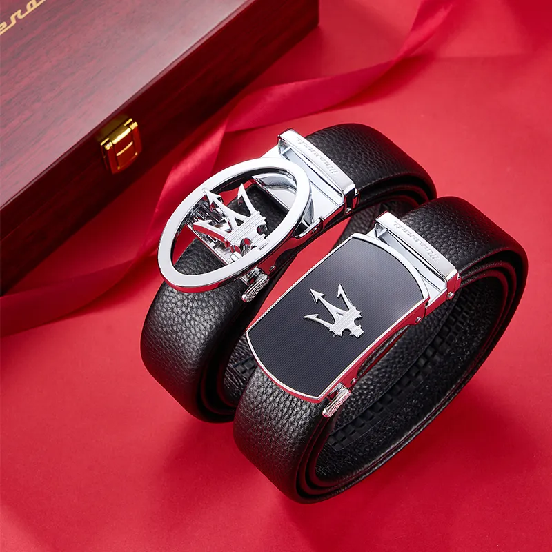 Maserati Cow Leather Belts Men's 3.5cm-2