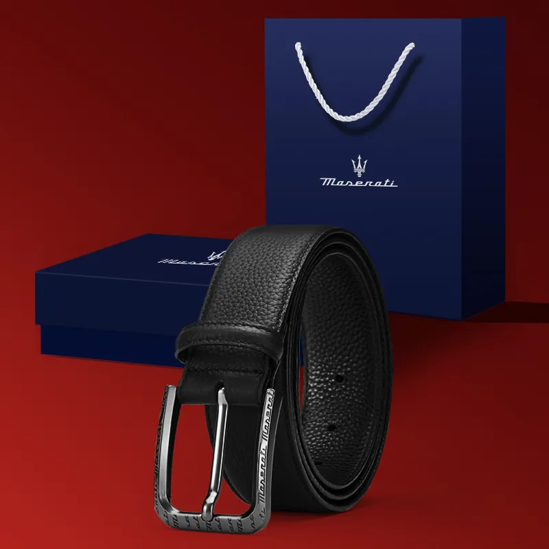 Maserati Cow Leather Belts Men's 3.8cm-1