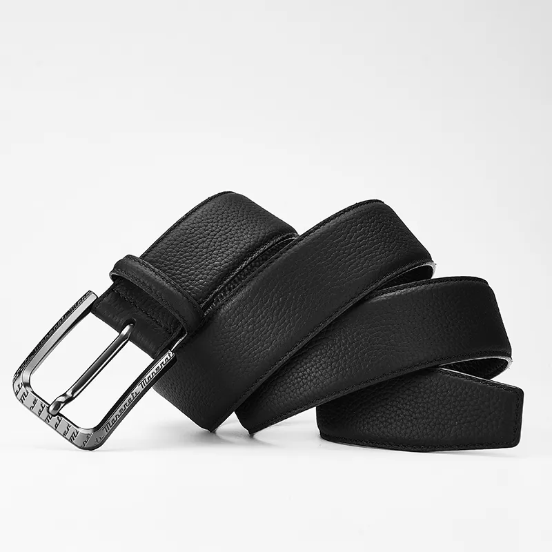 Maserati Cow Leather Belts Men's 3.8cm-6