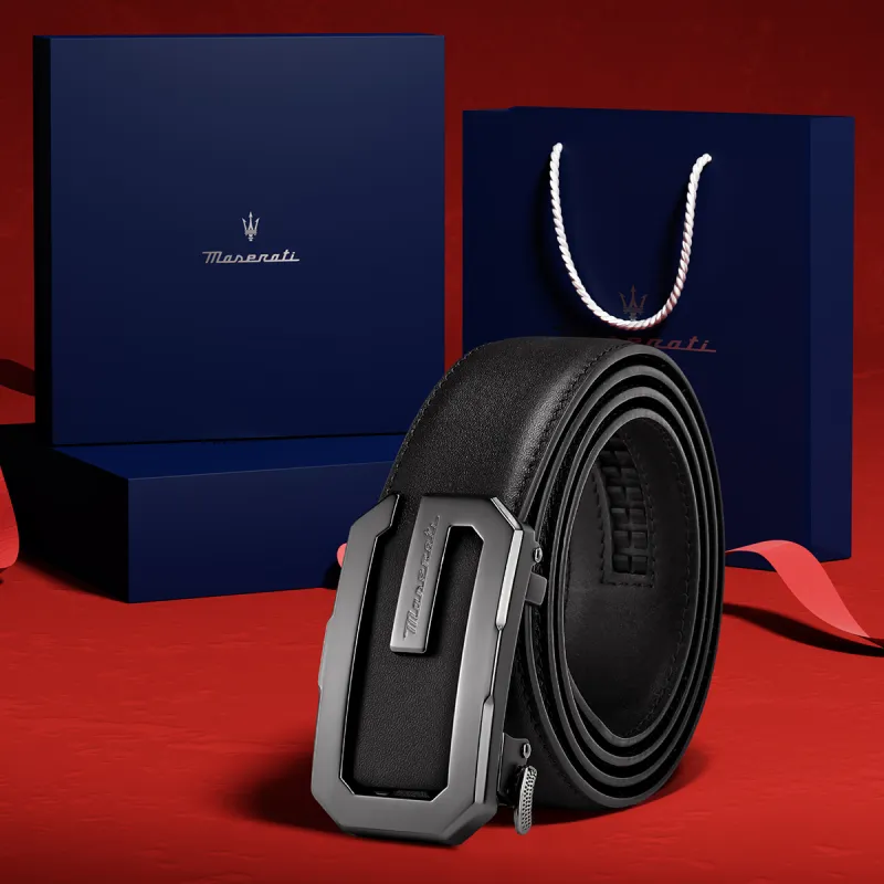 Maserati Cow Leather Belts Men's 3.5cm-1