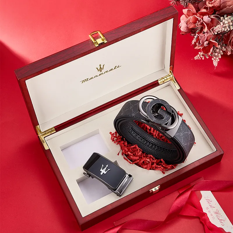 Maserati Cow Leather Belts Men's 3.5cm-3