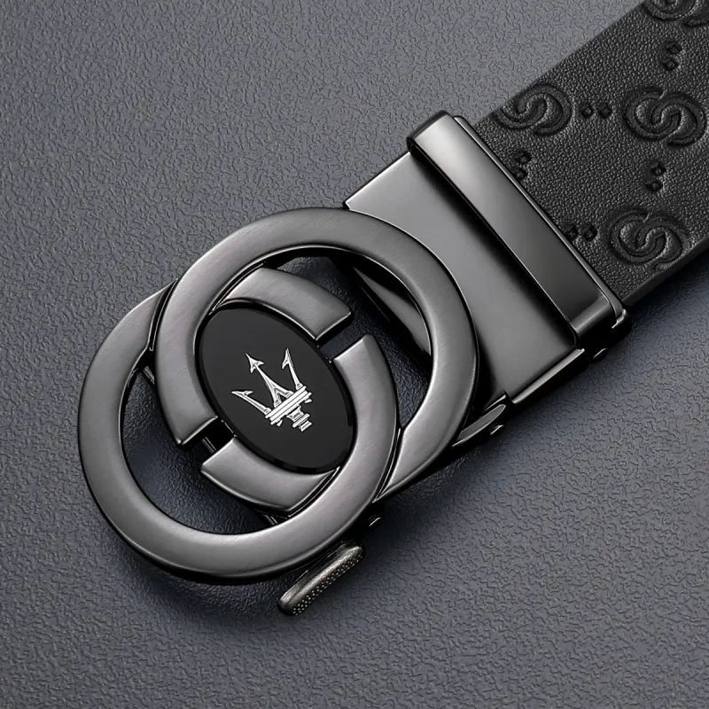 Maserati Top Grain Cow Leather Pant Belt Men's Width 3.5cm-5