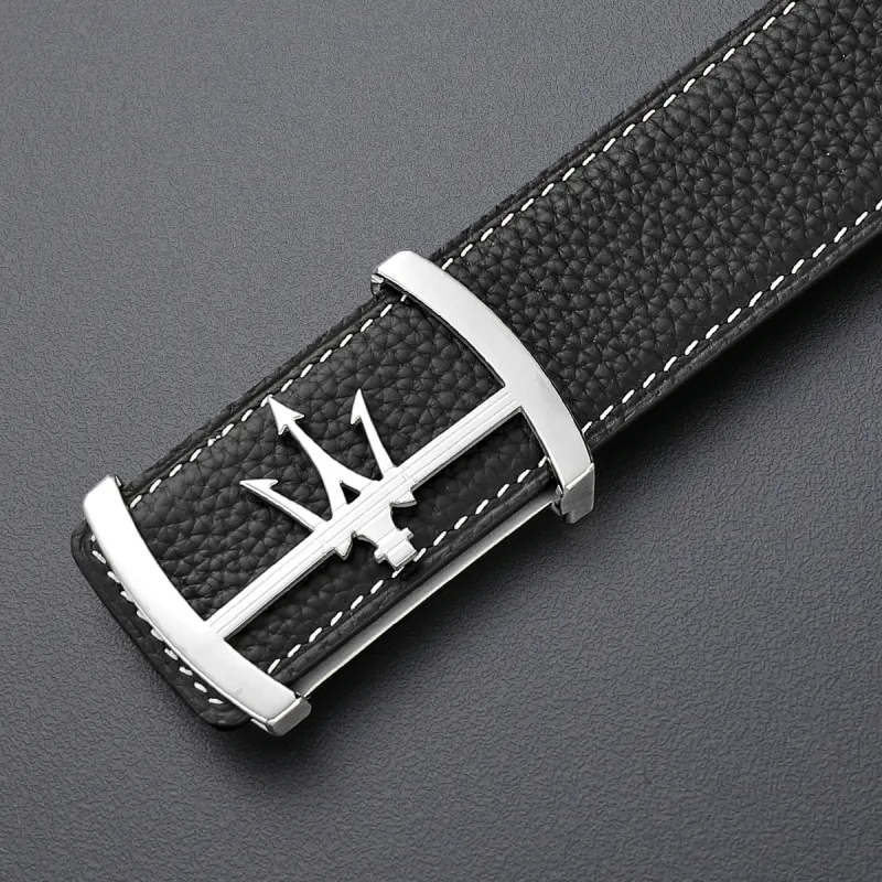 Maserati Top Grain Cow Leather Belts Men's 3.5cm-5