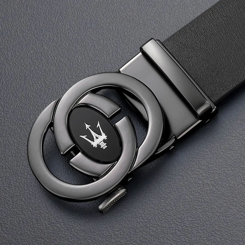 Maserati Cow Split Leather Belts Men's Width  3.5cm-4