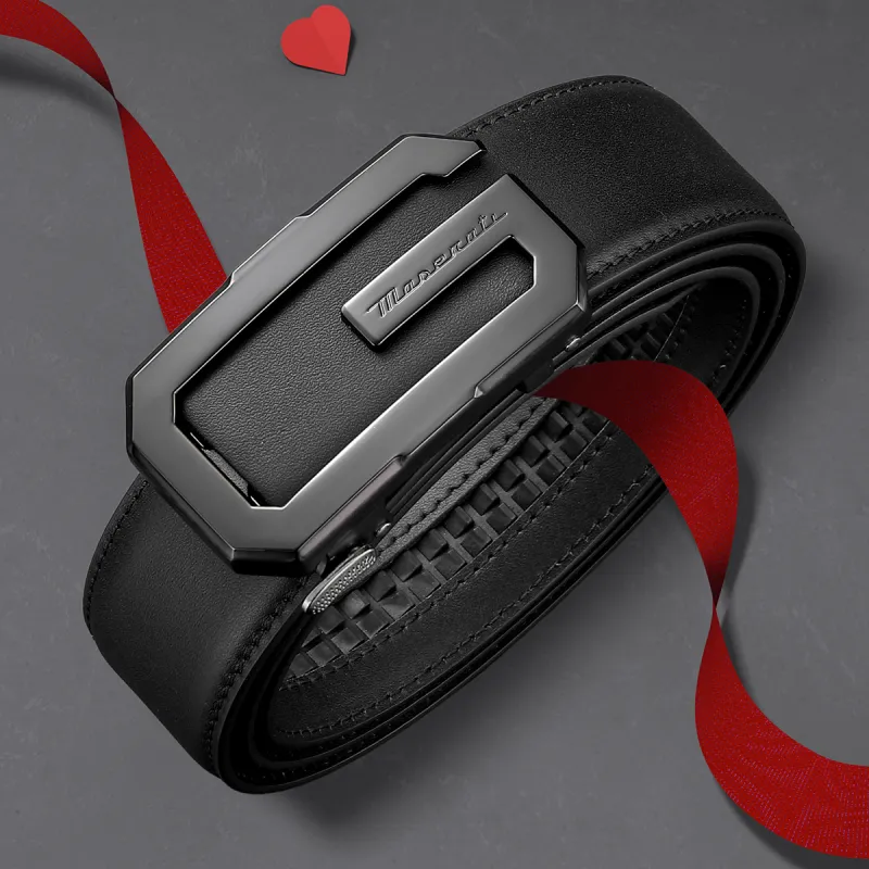 Maserati Cow Leather Belts Men's 3.5cm-4