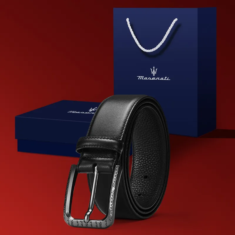 Maserati Cow Leather Belts Men's 3.8cm-1