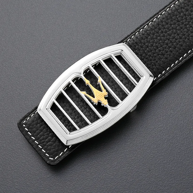 Maserati Cow Split Leather Belts Men's 3.5cm-5