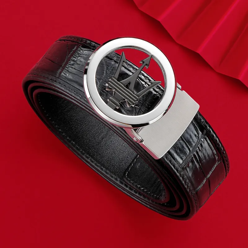Maserati Farmed Crocodile Leather Belts Men's 3.5cm-2