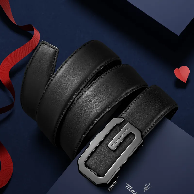 Maserati Cow Leather Belts Men's 3.5cm-6