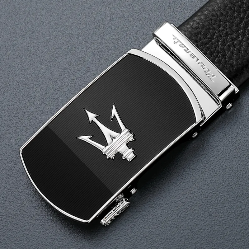 Maserati Top Grain Cow Leather Belts Men's Width 3.5cm-5