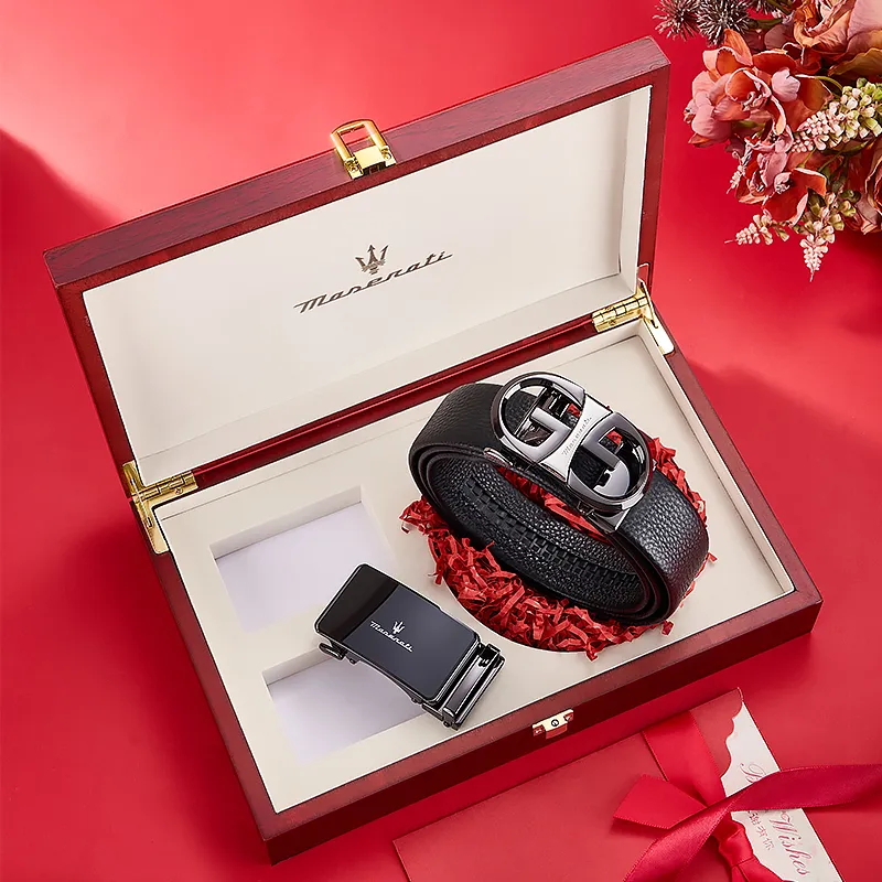 Maserati Cow Leather Belts Men's 3.5cm-1