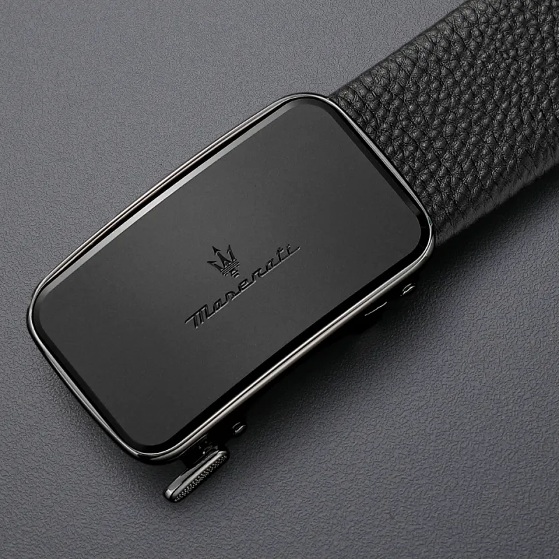 Maserati Top Grain Cow Leather Belts Men's Width  3.5cm-4