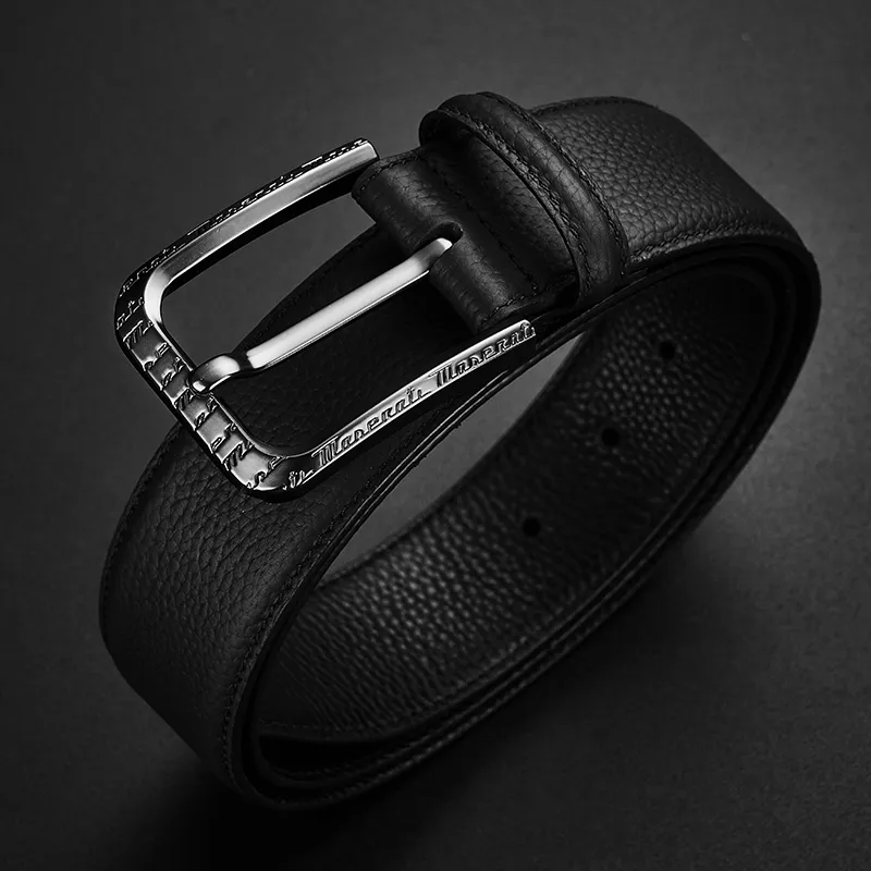 Maserati Cow Leather Belts Men's 3.8cm-3
