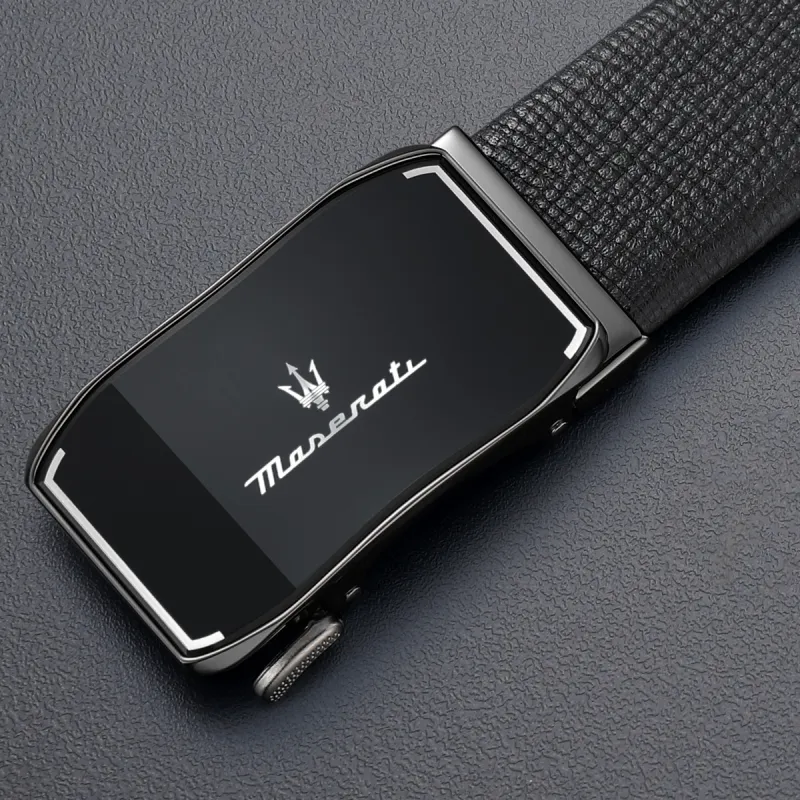 Maserati Top Grain Cow Leather Belts Men's 3.5cm-7